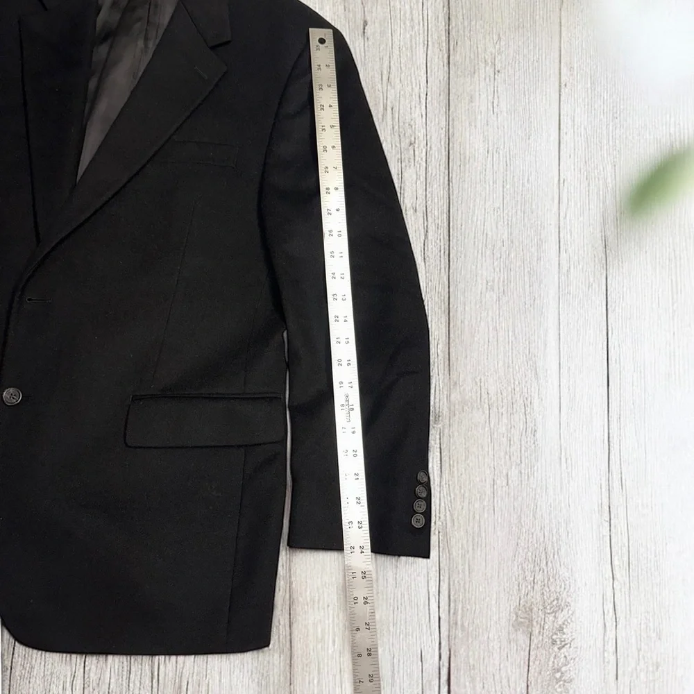 CHAPS Men’s Solid Black Wool Silk & Cashmere Blend Sports Coat Blazer Size 42R